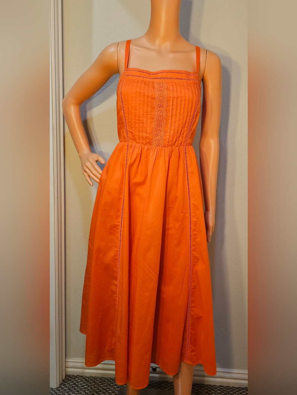 torrid Vibrant Orange Midi Dress With Pockets Size 10